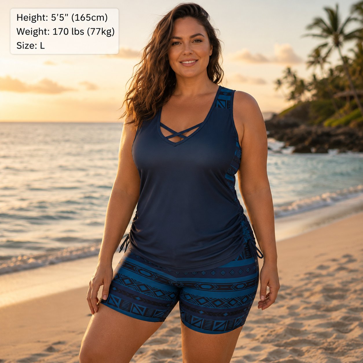Miraclesuit Women's Tummy Control Tankini Set with Built-In Bra – Flattering Boho Swimwear with Shorts🔥 Buy 2 Free Shipping