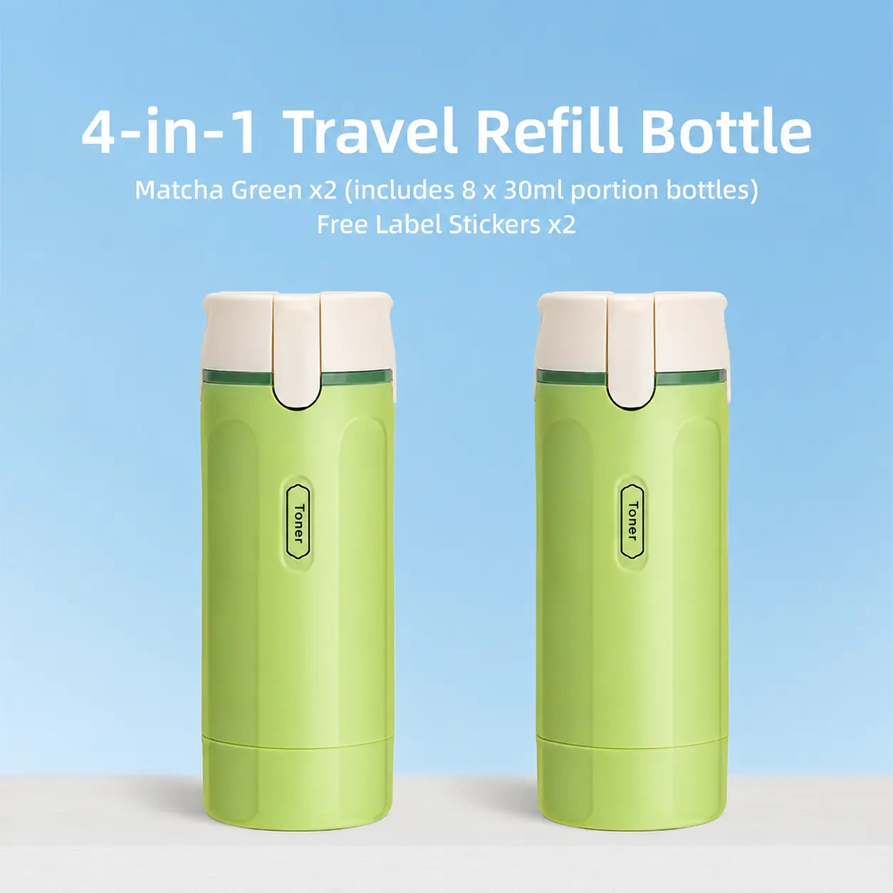 ✈️ 4-in-1 Leakproof Refillable Travel Toiletry Dispenser