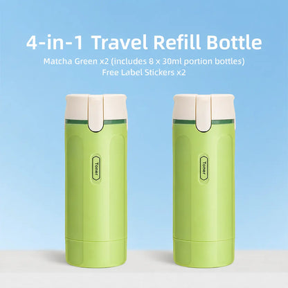 ✈️ 4-in-1 Leakproof Refillable Travel Toiletry Dispenser