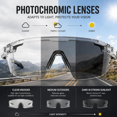 ☀️UV400 Photochromic Polarized Safety Glasses🥇Impact Resistant Outdoor Sports & Work Eyewear