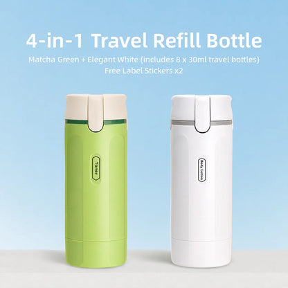 ✈️ 4-in-1 Leakproof Refillable Travel Toiletry Dispenser