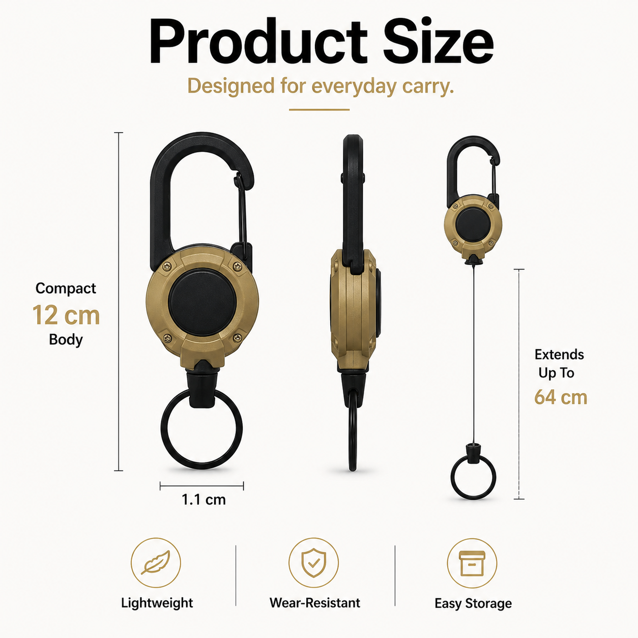 ✨Heavy‑Duty Retractable Keychain