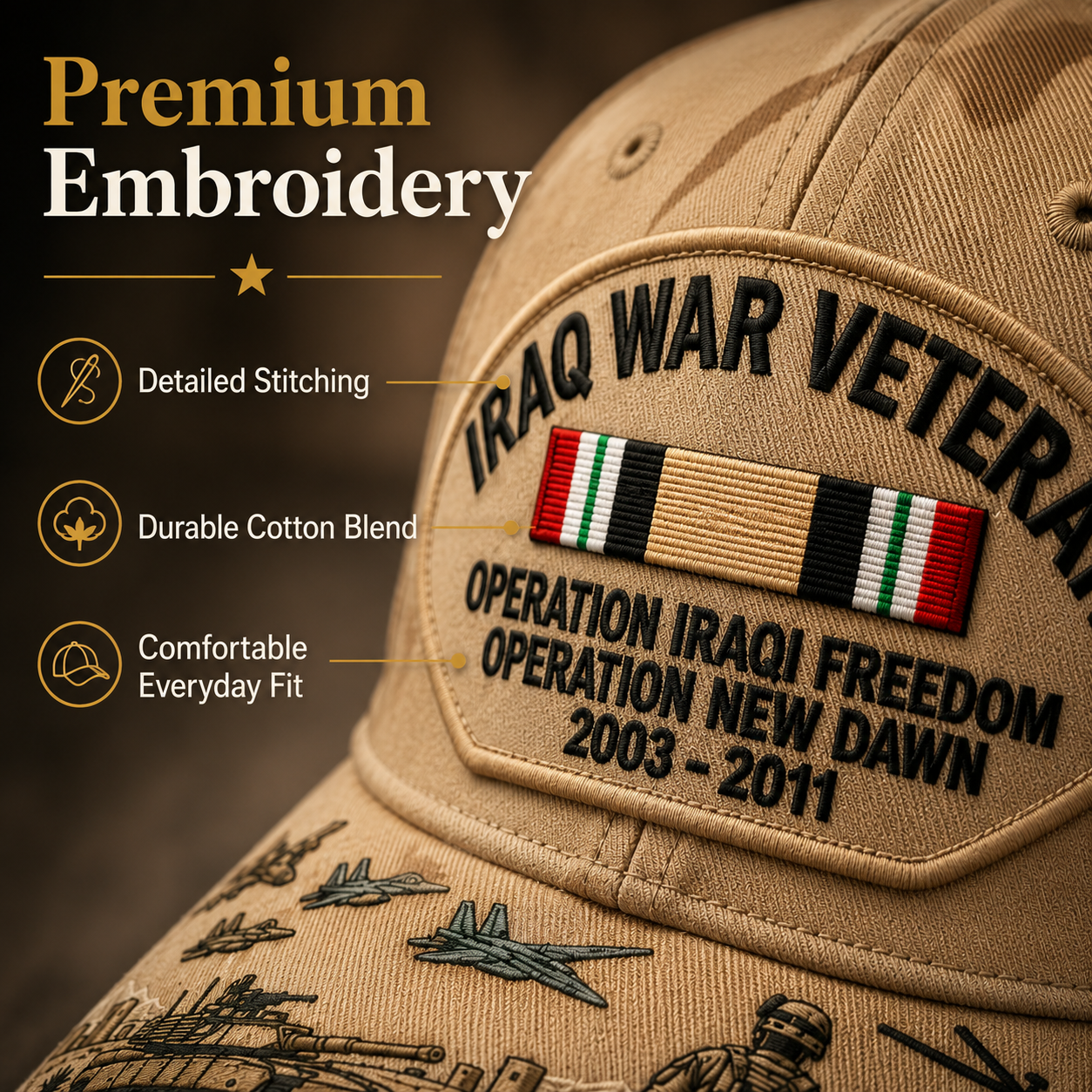 🇺🇸 Last Day Promo: 49% OFF 🎖️ - Iraq War Veteran Tribute Cap