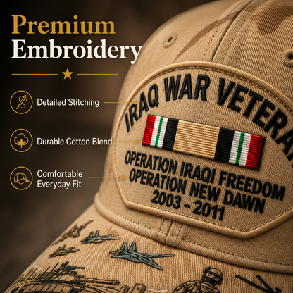 🇺🇸 Last Day Promo: 49% OFF 🎖️ - Iraq War Veteran Tribute Cap