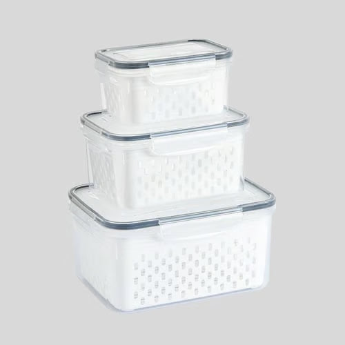 4-in-1 Functionality Food Storage Containers Stackable, Space-Saving Design