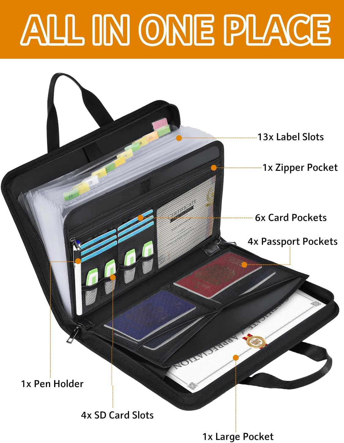 🎖️Important Document Organizer Folio Accordion File Organizer