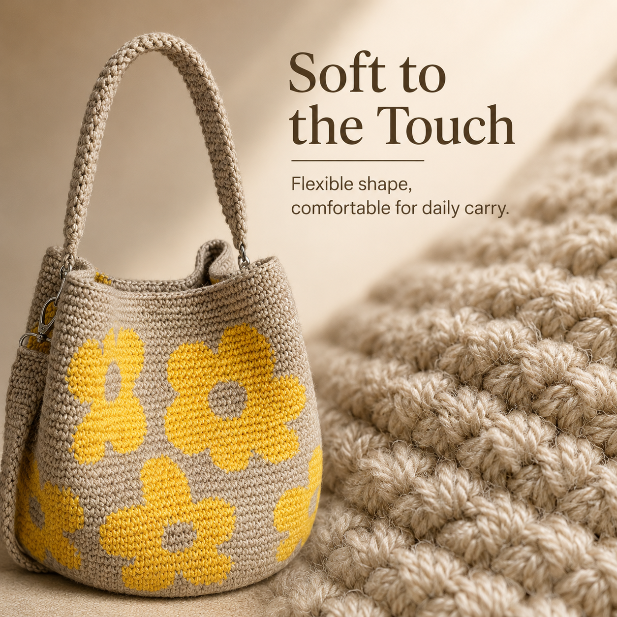 📢📢LAST DAY SALE 56% OFF👜Handmade Crochet Flower Tote 🌼✨
