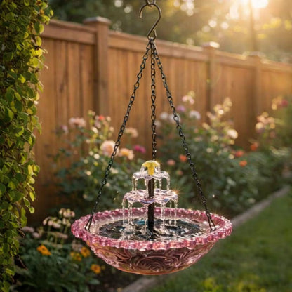 🔥 New Year 49% OFF 🐦 Solar Cascade Hanging Bird Bath Fountain🚨 Selling Fast!