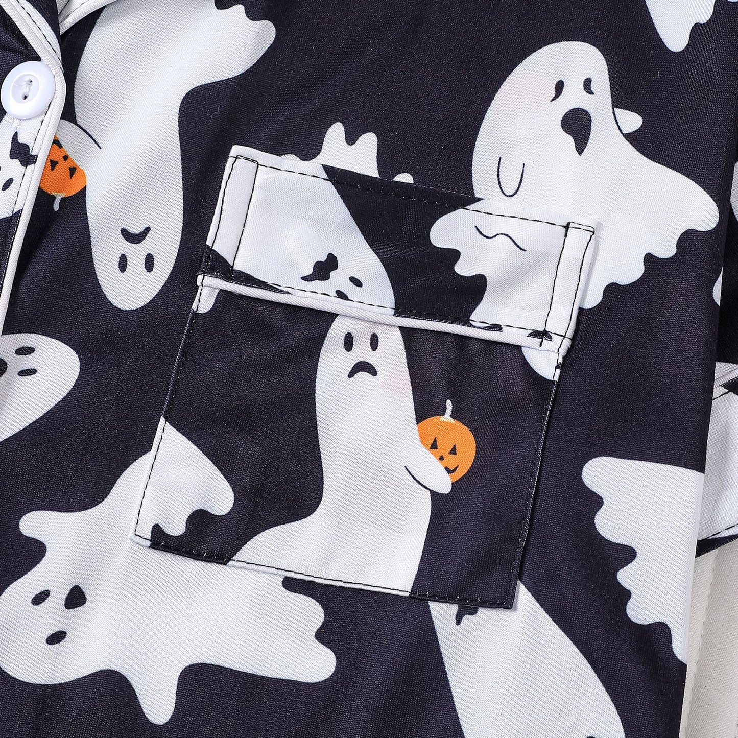 Women's Halloween Print Lapel Pajama Set – Mid-Year Sale: Casual, Comfortable Short-Sleeve Top & Shorts – All-Season Loungewear