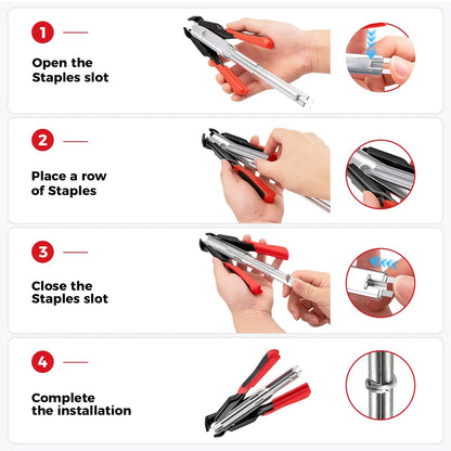 🔥LAST DAY 49% OFF - 🛠️100 PCS/600PCS/2500 PCS C Clips Hog Ring Pliers Kit, 3/4'' Hog Ring Nail, Fencing Plier Staple Gun Cage Clamp