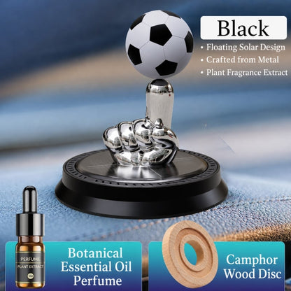 ⚽🚗Solar Rotating Football Car Air Freshener & Aromatherapy Diffuser – Reusable Ornament for Car, Office & Home