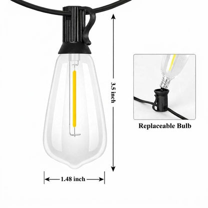 Solar String Lights, Light Sensor Activated (Day Charge/Night Auto On), Waterproof & Shatterproof, 8 Modes with Dusk to Dawn and Dimmable