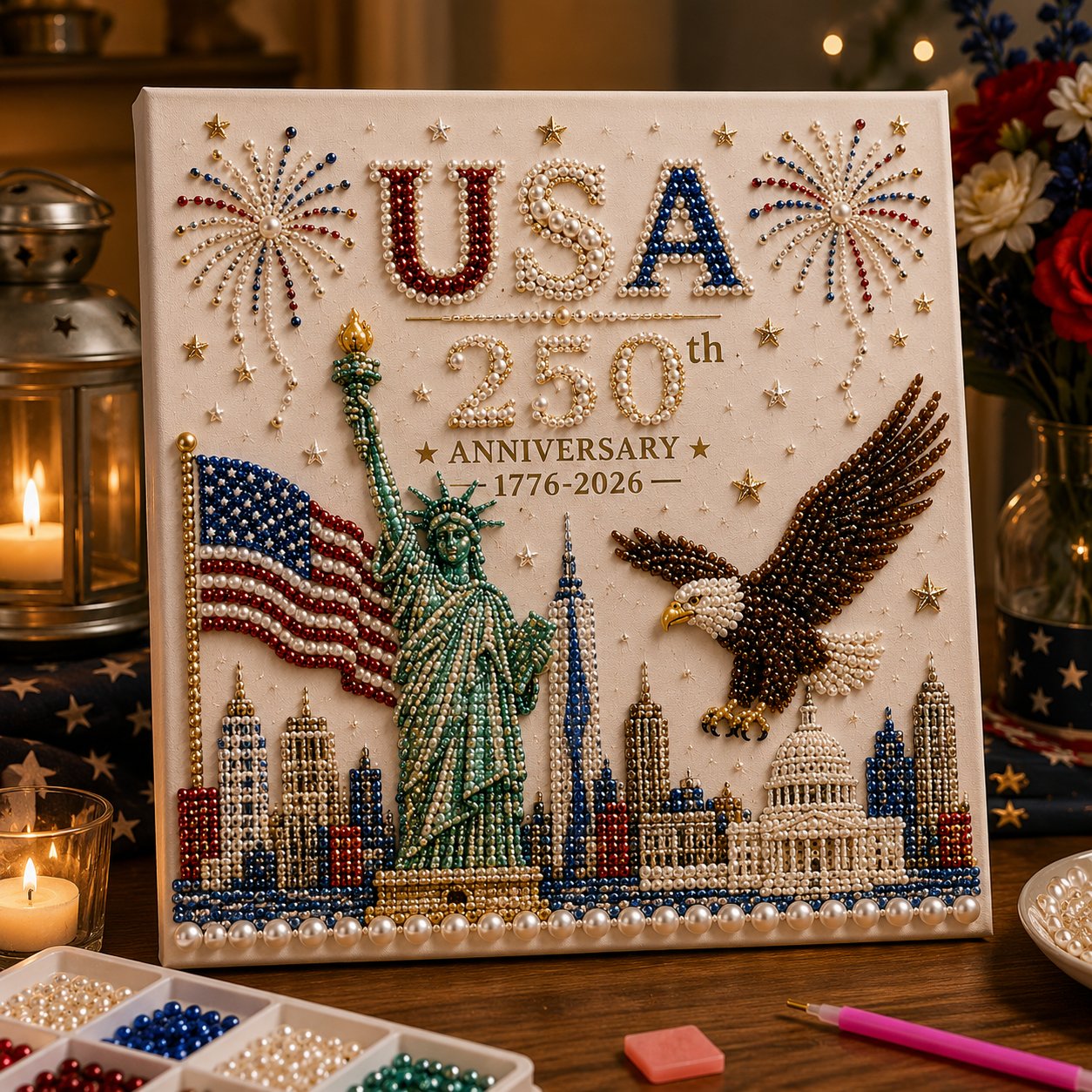 🔥49% OFF - 🇺🇸 USA 250th Anniversary DIY Pearl Painting Kit ✨❤️‍🔥
