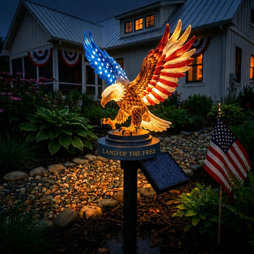🔥🔥Solar Eagle Garden Light – A Glowing Tribute to American Freedom