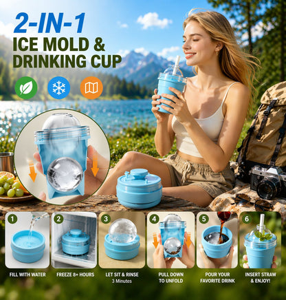 🧊 Foldable Silicone Ice Ball Drink Cup