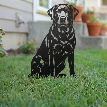 Two Poses Dog Retriever Metal Silhouette
