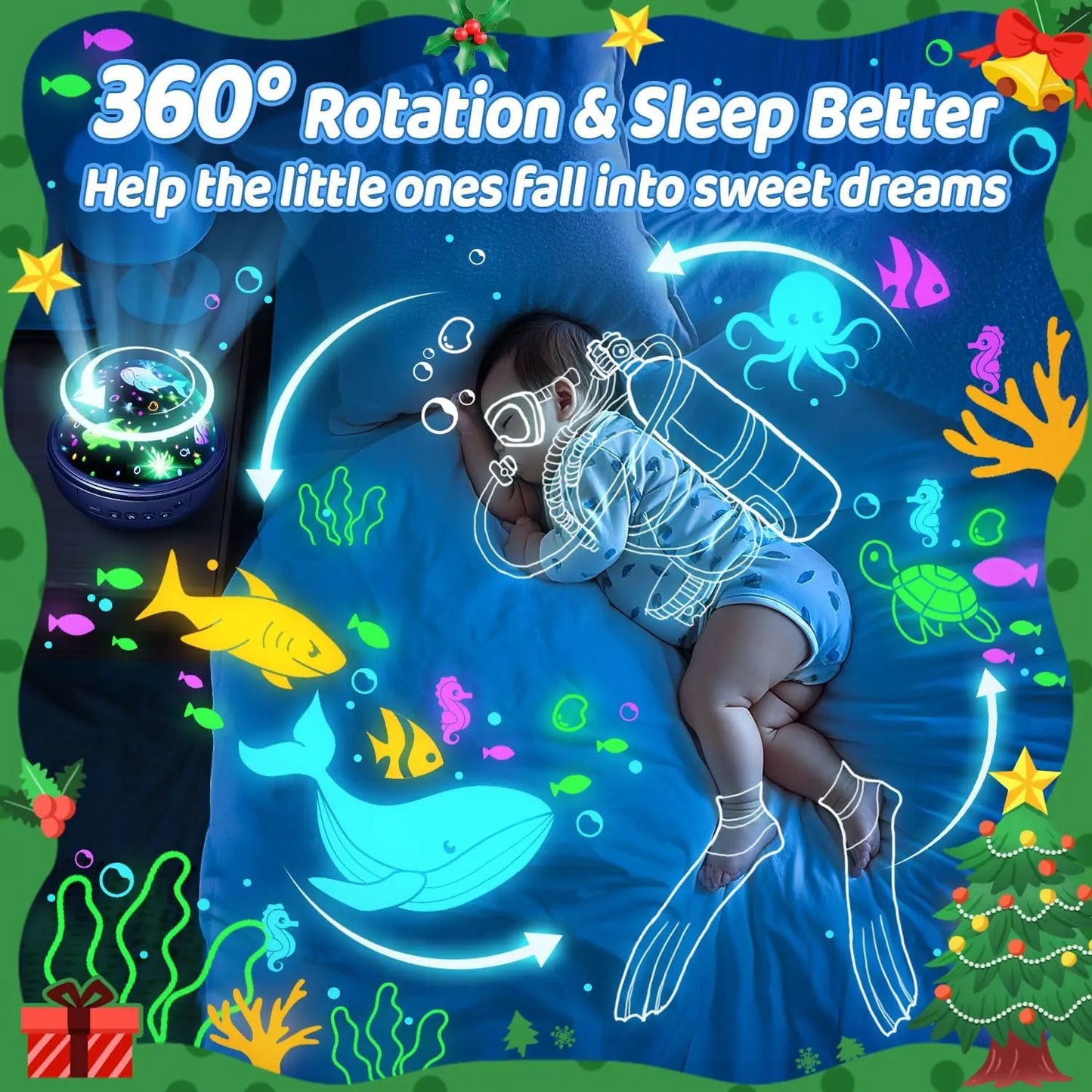 Magical 5-in-1 Kids Star Projector 🌙✨ 91 Light Effects • Remote Control • 360° Rotation • Perfect Bedtime Gift