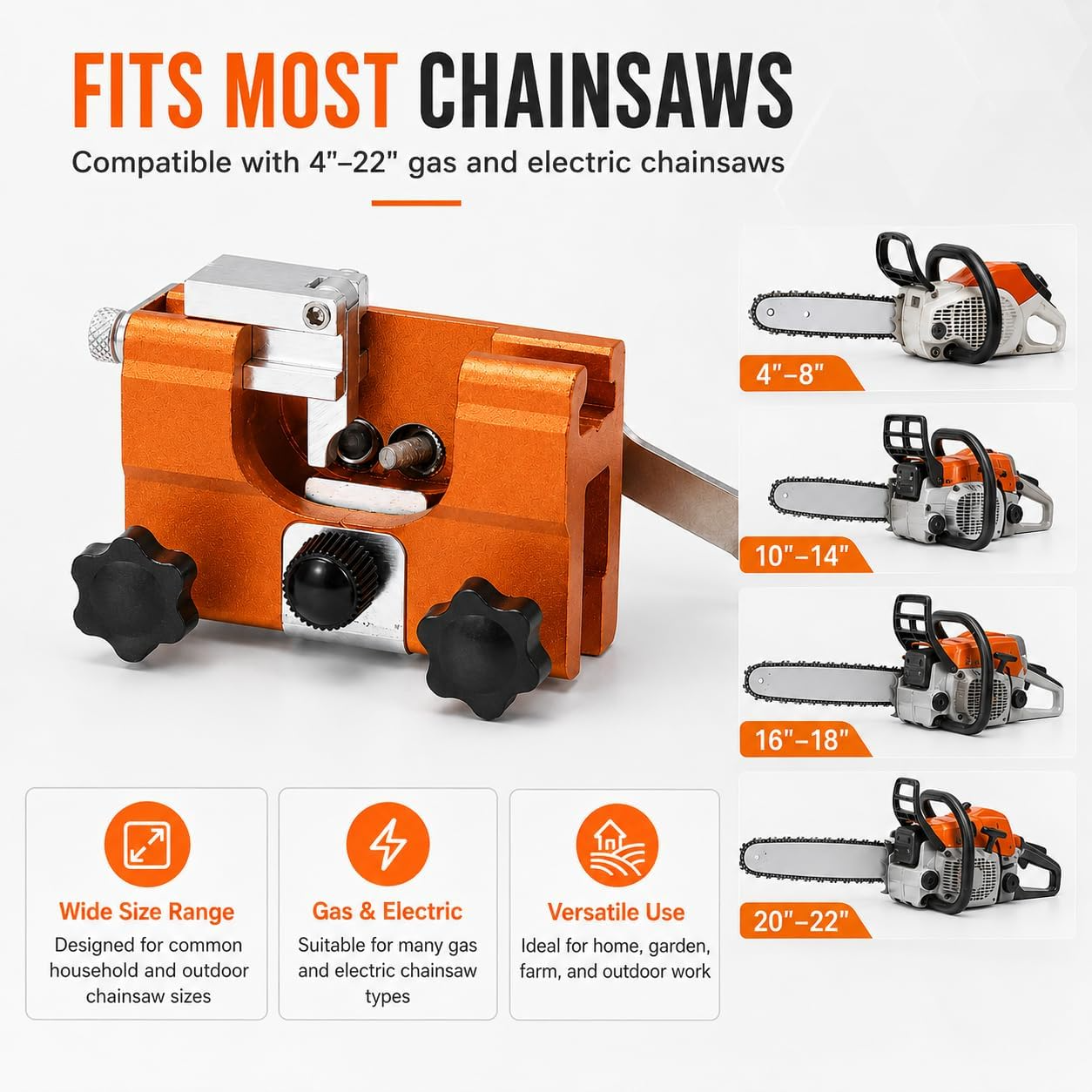 🪚 Portable Chainsaw Sharpener – Manual Precision Chain Tool