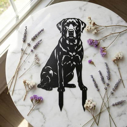 Two Poses Dog Retriever Metal Silhouette