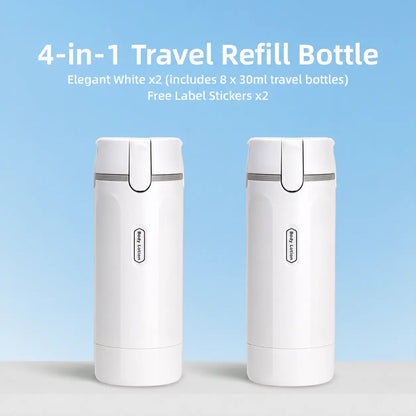 ✈️ 4-in-1 Leakproof Refillable Travel Toiletry Dispenser