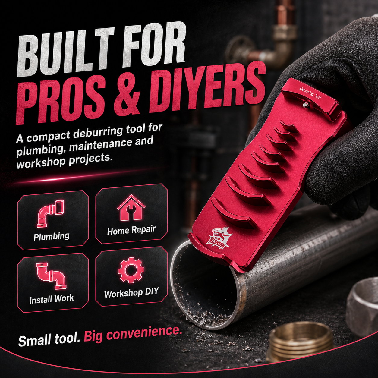 PVC Pipe Chamfering Tool - 9-Size Pipe Deburring Tool