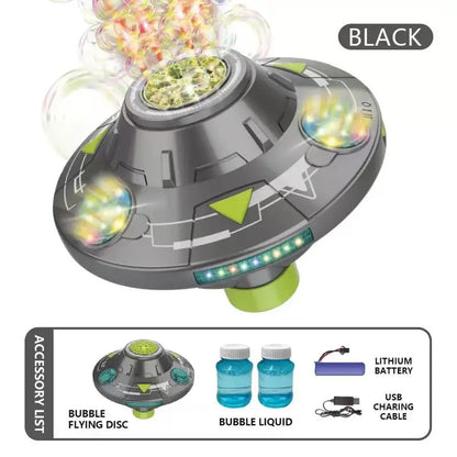 🔥HOT SALE 50% OFF – UFO Bubble Machine | 32-Hole Bubble Blast, Lights, Music & Auto-Roaming Fun