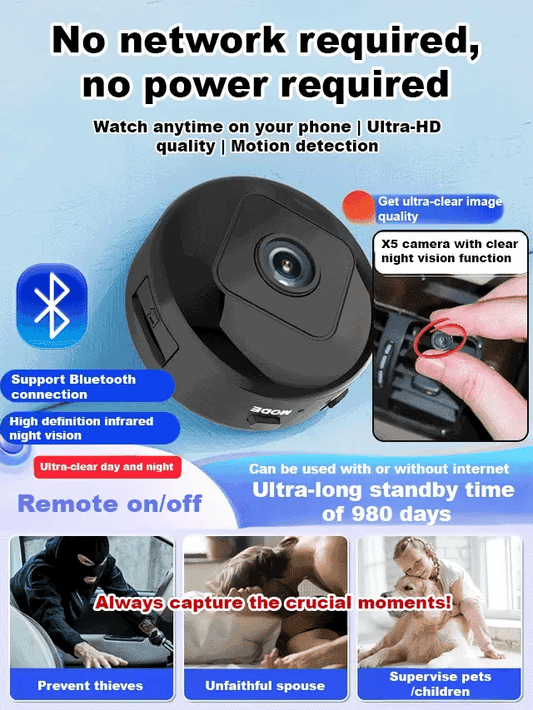 2026 NEW🎁[Hidden camera HD night vision]No WIFI or electricity required💯Tiny and installs in 1 second ⚠️Remote real-time viewing