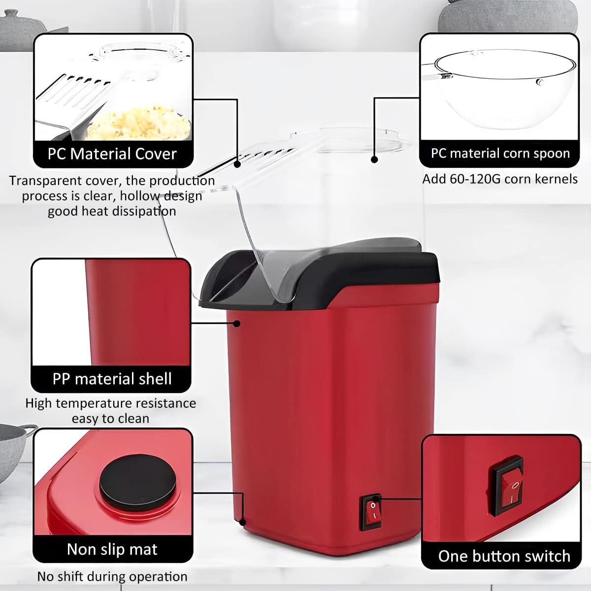 Hot Air Popcorn Maker - Healthy & Fast Homemade Snacks 🍿
