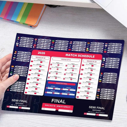 ⚽🏆Graphic World Soccer 2026 Schedule Wall Chart, Soccer Fixtures Chart, Soccer Cup 2026 Result Chart （3 Jumbo Posters ）