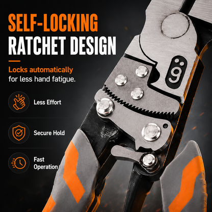 🔧 Labor-Saving Ratchet Lock Multi-Functional 55# Steel Linesman Pliers with Anti-Slip Rubber Grip