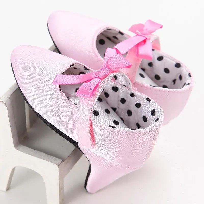 👑 Little Princess High Heel Crib Shoes  Soft Sole Baby Photo Shoes for Newborn Girls