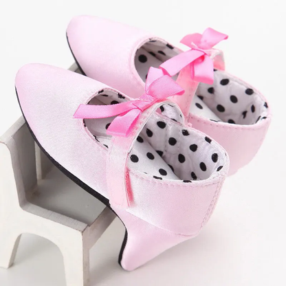 👑 Little Princess High Heel Crib Shoes  Soft Sole Baby Photo Shoes for Newborn Girls