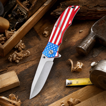 USA American Flag Patriotic Pocket Knife