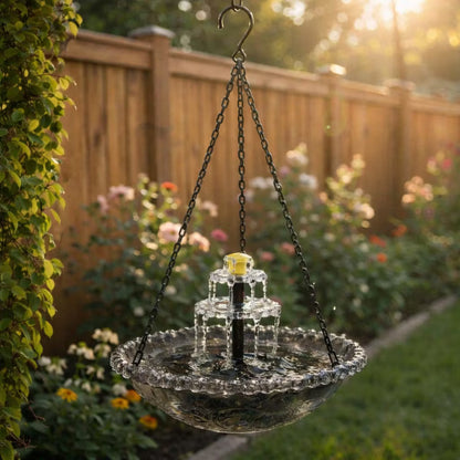 🔥 New Year 49% OFF 🐦 Solar Cascade Hanging Bird Bath Fountain🚨 Selling Fast!