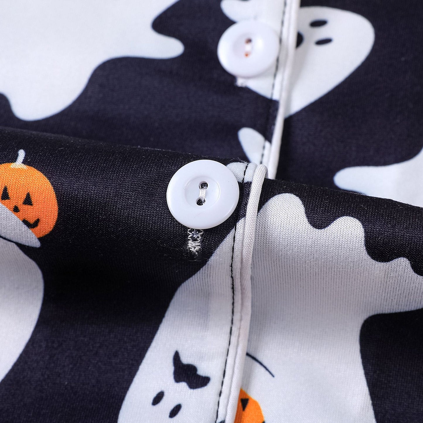 Women's Halloween Print Lapel Pajama Set – Mid-Year Sale: Casual, Comfortable Short-Sleeve Top & Shorts – All-Season Loungewear