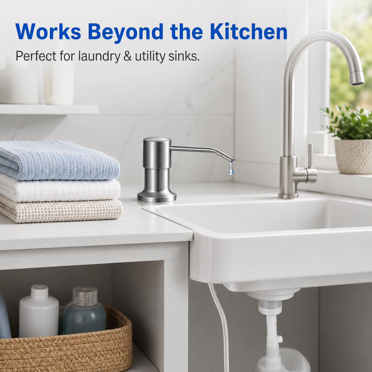 Kitchen Sink Soap Dispenser — Suitable for Kitchens and Bathrooms; No Need for Frequent Refills