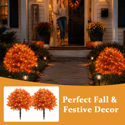 🍂Light-Up Autumn Maple Tree – LED Fall Tree Ornament（2pcs）