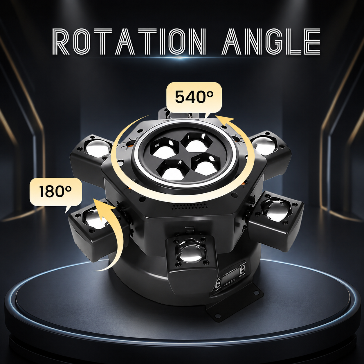 MDT Super 6-IN-1 Moving Head DJ Lights with RGBW 6-Arm Beams, Bee-Eyes Effect