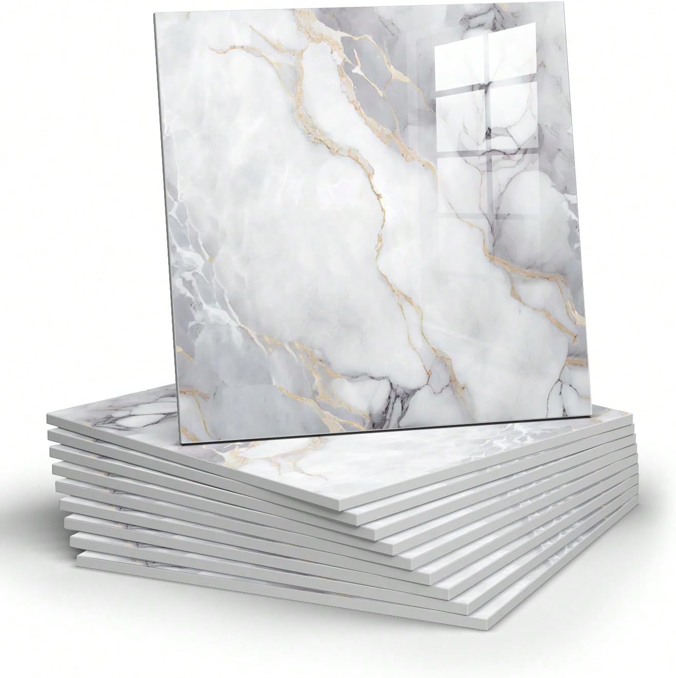 10 Pcs Marble Peel and Stick Waterproof Wall Panels🔥