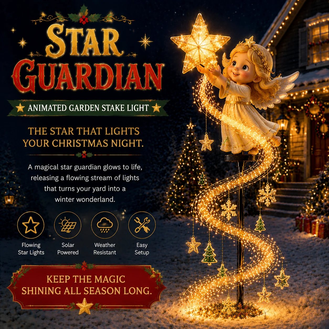 🎄✨"Christmas Magic Garden" Collection – Transform your garden into a winter wonderland with enchanting, flowing lights