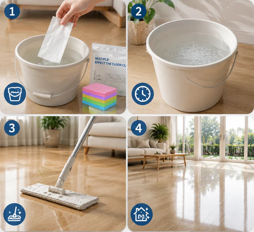 🫧Powerful Dissolvable Floor Cleaner Sheets – No Mess, Just Shine✨