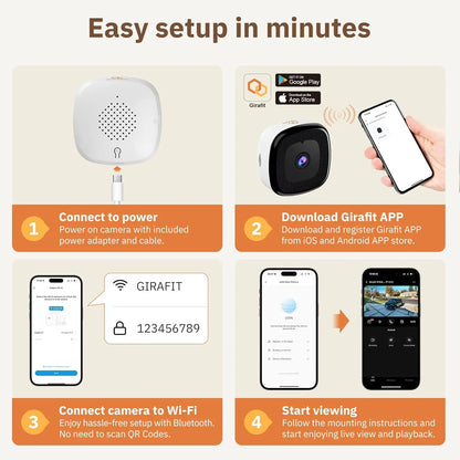 Smart 2MP 2K Window Security Camera with Color Night Vision