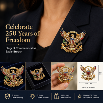 🎉 1776–2026 Patriotic Eagle Brooch - America 250th Anniversary Gift