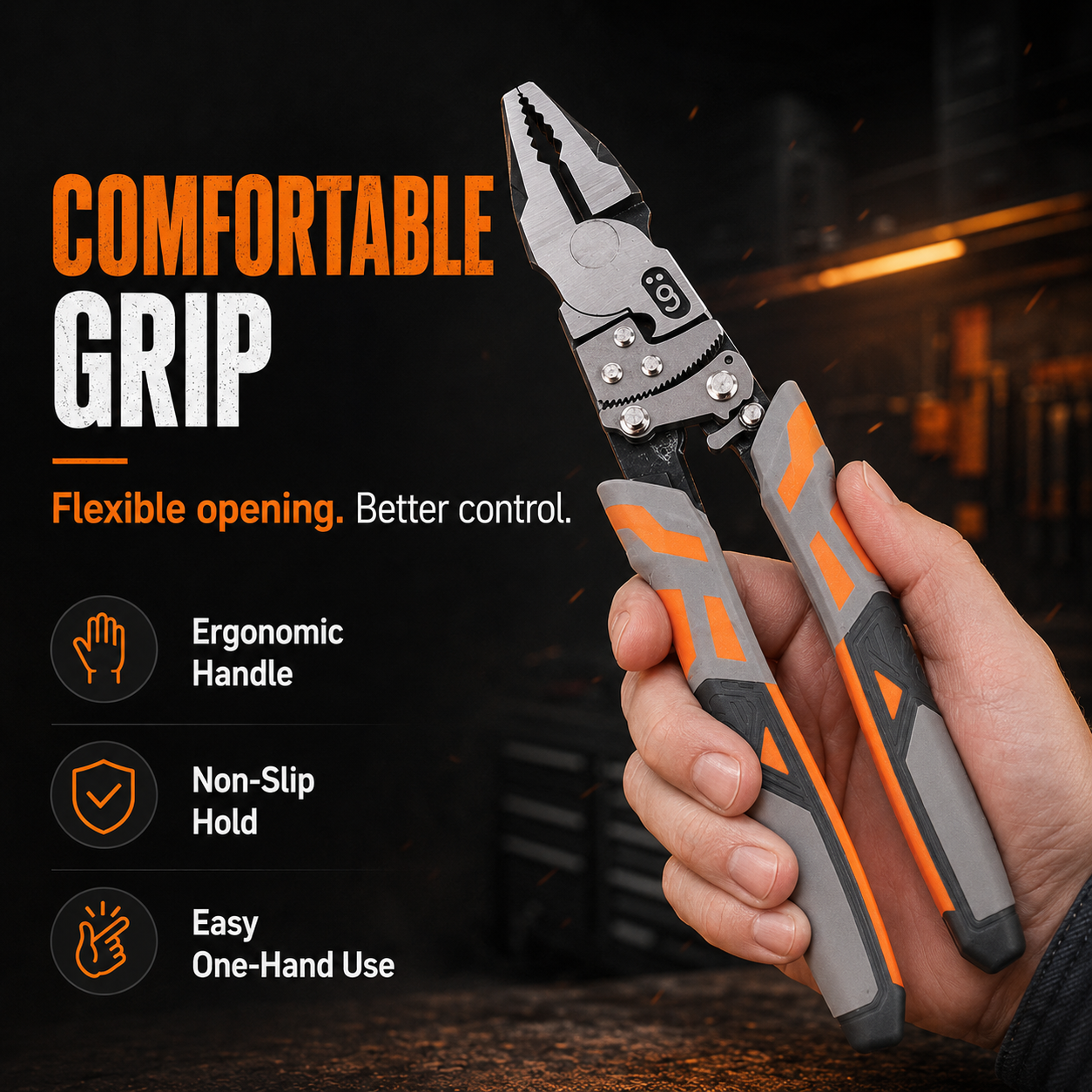 🔧 Labor-Saving Ratchet Lock Multi-Functional 55# Steel Linesman Pliers with Anti-Slip Rubber Grip
