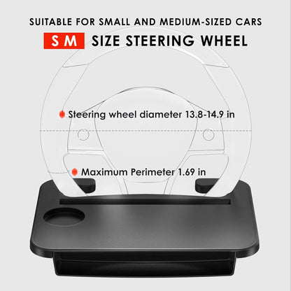 🚗 2-in-1 Car Desk Tray – Steering Wheel Workstation + Side Seat Storage Pocket