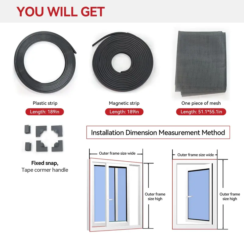 ⭐DIY Magnetic Window Screen | Adjustable Fiberglass Mosquito Mesh