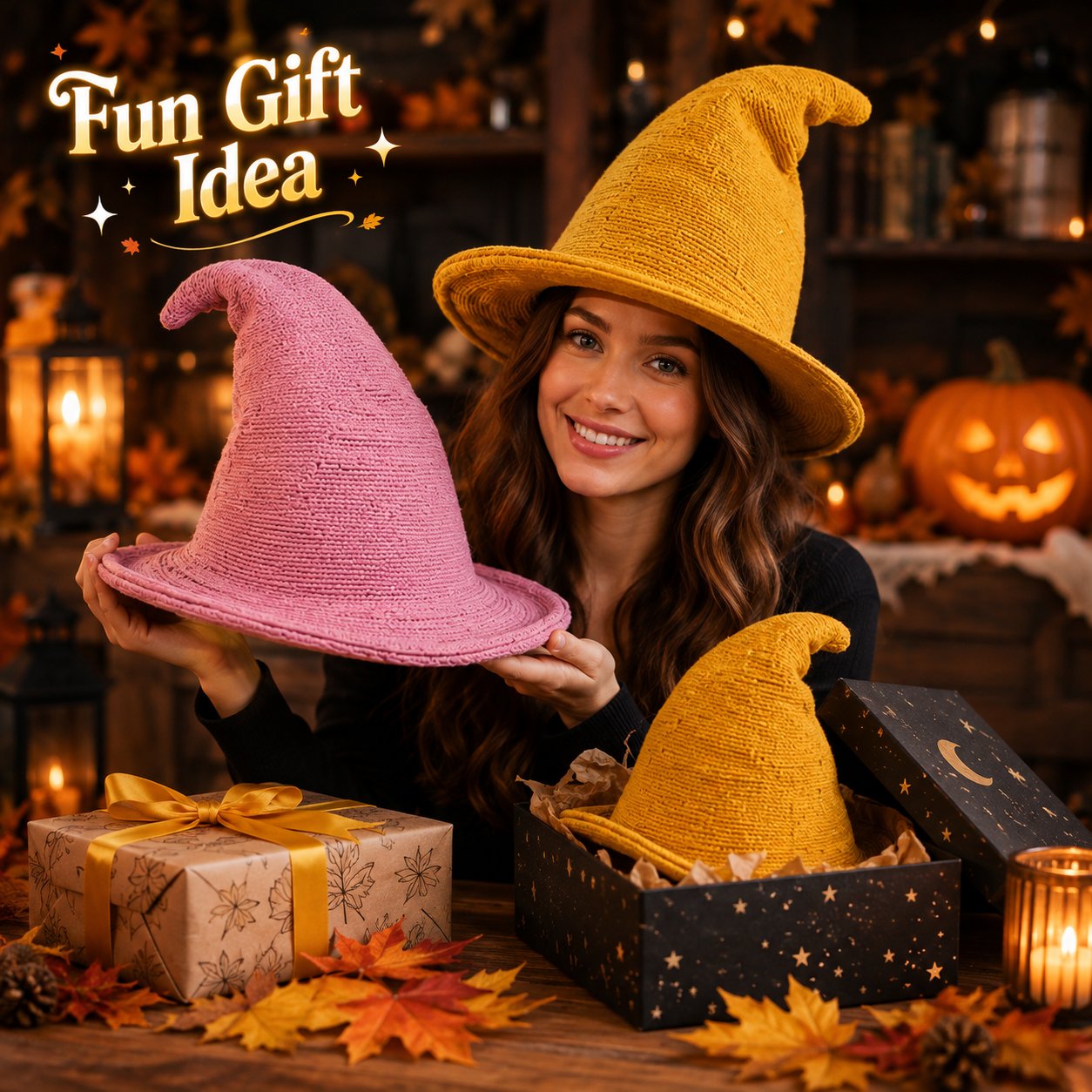🧙 Knitted Wizard Hat  - ✨ Cozy Halloween Fantasy Costume Accessory(📦Buy 2 Free Shipping)