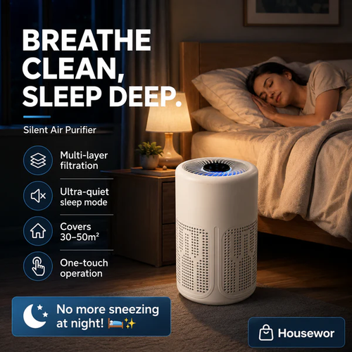 🌀 Air Purifier for Home 🌿 Includes Filter & Aromatherapy Tablets