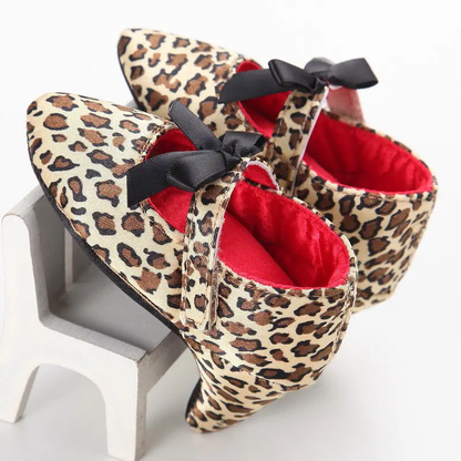 👑 Little Princess High Heel Crib Shoes  Soft Sole Baby Photo Shoes for Newborn Girls