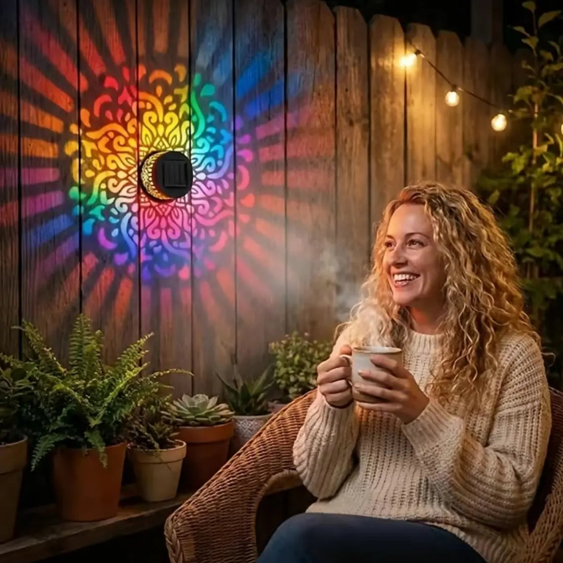 ☀️No Electricity Bills🌙Solar Mandala Projector Lights —Turn Your Backyard Into A Magical Light Show✨